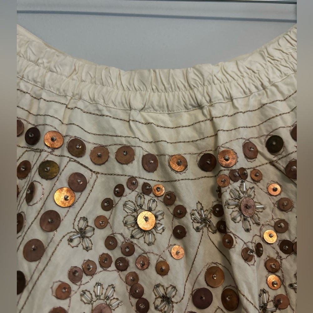 Soft Surroundings Cotton Embellished Skirt Size Medium Y2K - Picture 5 of 10